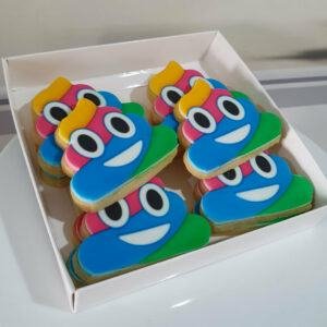 FLASH SALE – 10 x Rainbow Poop emoji cookies
